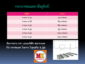 อลูซิ้งค์เมทัลชีท ราคาเมตรละ                       