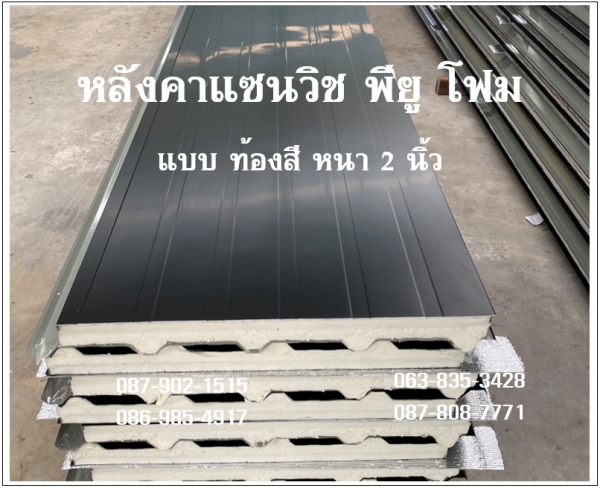 หลังคาแซนวิช พียู สีดำ ท้องดำเมทัลลิก