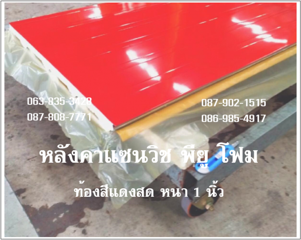 หลังคาแซนวิช พียู สีแดงสด ท้องแดงสด
