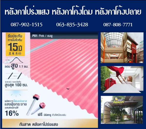 กันสาดโปร่งแสง P13 สีนิล Onyx