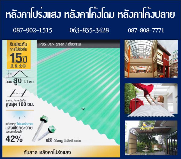 กันสาดโปร่งแสง P13 สีนิล Onyx