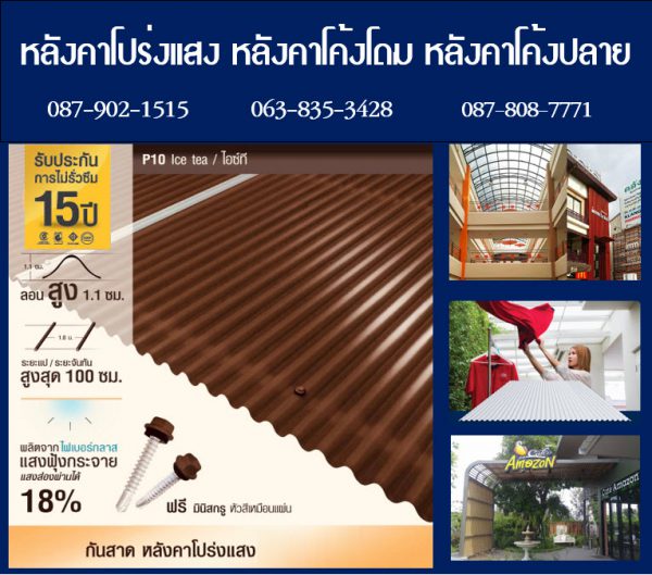 กันสาดโปร่งแสง P13 สีนิล Onyx