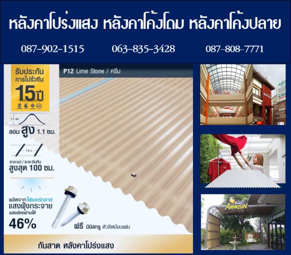 กันสาดโปร่งแสง P13 สีนิล Onyx