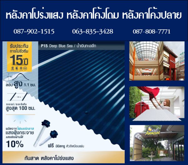กันสาดโปร่งแสง P13 สีนิล Onyx