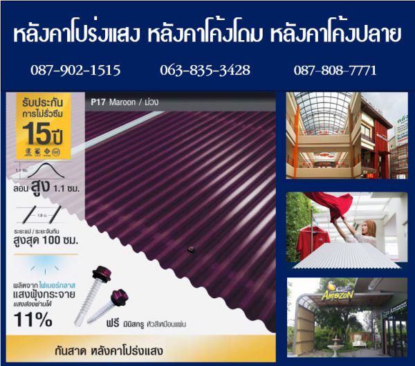 กันสาดโปร่งแสง P13 สีนิล Onyx
