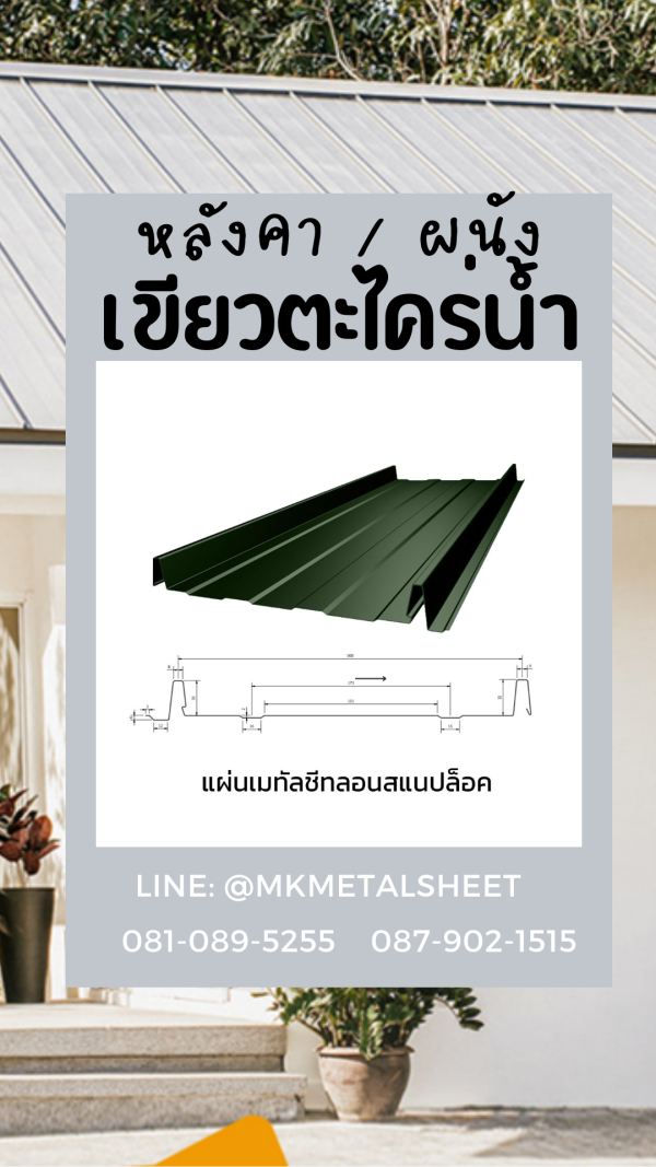 หลังคา BlueScope SnapLock เขียวตะไคร่น้ำ